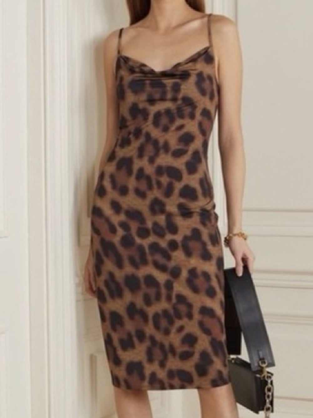 L'AGENCE Slip Dress Leopard